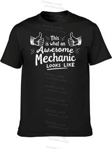 Tops de verano para mujer, camisas 100% algodón para mujer, regalos para el día de la madre para tallas S-2XL, regalos de cumpleaños para mujer, aspecto de mecánico, camiseta de mecánico, camiseta de mecánico diésel - Negro - Ver 4