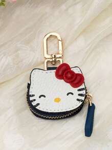 Cute Cartoon Keychain, High Quality PU Leather Bag Charm Accessory, 3D Bow, Cute Gift For Ladies, Birthday Christmas Party Gift, Suitable For Purse, Accessory Storage