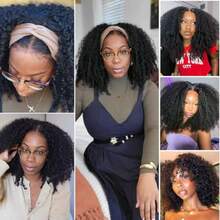 M18 Inch Readye Bob Wig Curly Gluel Wig Black Heat Resistant Synthetic Wig For  Short Curly Band Elastic Band8001 - Black - View 4