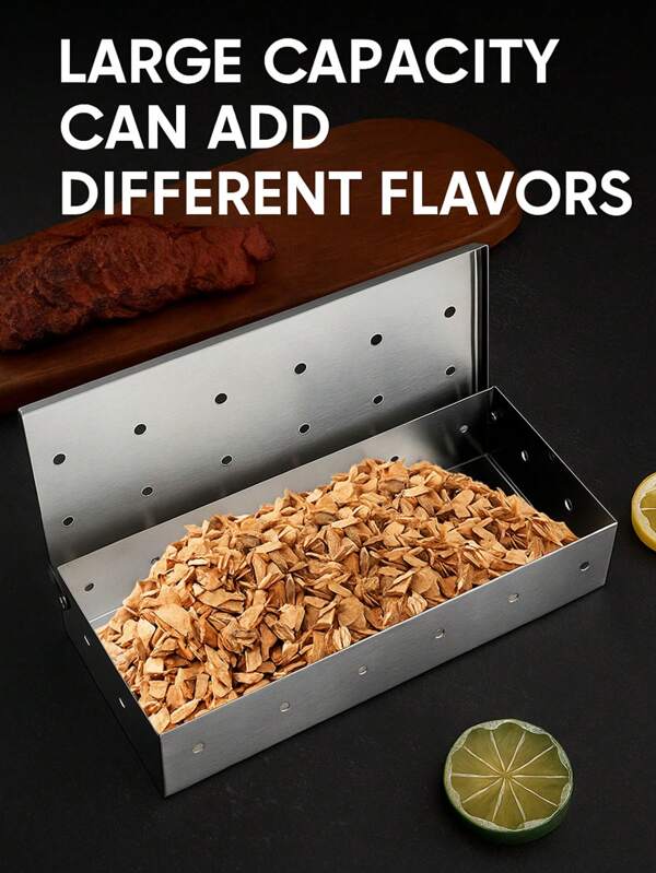 صندوق تدخين مربع أدوات BBQ خارجية صندوق فحم من الفولاذ المقاوم للصدأ