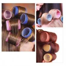 Kit 6 Large Hair Curlers + 6 Clips, DIY Styling Tool, One Size 6.3x4 CM - Màu Hồng baby - Xem 2