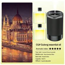 Máquina de aromaterapia con conexión USB para montaje en vehículo, difusor de aceites esenciales de escritorio, máquina de aromaterapia para rociar habitaciones de hotel, desodorización de baños y difusor de aire para salas de estar y dormitorios con modo silencioso. Disponible con 5 tipos de aceites esenciales. Ambientador de coche con batería recargable por USB, adecuado para el hogar, el coche, espacios pequeños, nuevos accesorios para coche, decoración exterior y decoración del jardín.