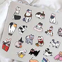 SCXXBSW 50 piezas de pegatinas de gato lindas y elegantes, pegatinas de anime geniales, pegatinas decorativas resistentes al agua y duraderas. Pegatinas de anime geniales resistentes al agua y duraderas para decorar estuches de teléfonos móviles, portátiles, botellas de agua, guitarras, patinetas, maletas, etc. Inicia tu viaje creativo DIY, es la primera opción para regalos en festivales como Halloween y Navidad - Multicolor - Ver 8