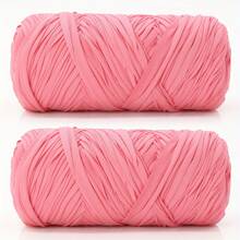 1/2 件优质 T 恤纱线，400 克（200 克 * 2），2 包优质高弹力编织碎布纱线，高弹力绳纱，纱线，钩针纱线，优质高弹力编织碎布纱线，适用于手工编织袋、篮子、地毯、鞋子、家居装饰和 DIY 工艺品，有多种颜色可供选择。 - 彩色 - 查看 43