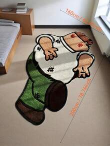 1 Peça Tapete de Área de Veludo Luxuoso Falso Cashmere Macio e Felpudo, Design Exclusivo de Personagem de Desenho Animado - Confortável para Quarto, Sofá ou Decoração Doméstica, Apenas Lavagem Manual, Material de Poliéster, Acessório de Sofá | Acento de Piso Engraçado para Sala de Estar - Multicolorido - Visão 17