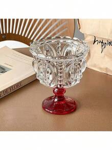 Un porte-gobelet à dessert en cristal rétro de luxe léger, un contenant de vaisselle de maison multi-couleur pour glace haut de gamme, une vaisselle à dessert de restaurant hautement attrayante pour café, un verre à boisson pour le rassemblement familial et l'après-midi du thé, un ensemble de vaisselle européen sculpté comme cadeau