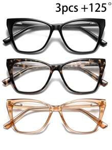 Oversized Reading Glasses Women Cat Eye Style Blue Light Computer Reader Designer Fashion Spring Hinge Eyewear PT2005 - 透明 - 查看 13