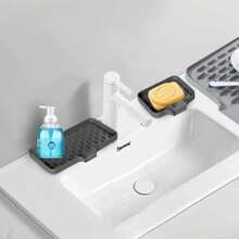 Giá phơi chén đĩa bằng silicon, giá đựng xà phòng phòng tắm, khay chống trượt cho bồn rửa, giá đựng miếng bọt biển. - Nhiều màu - Xem 4