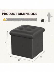 Free Shipping15 Inches Storage Ottoman Cube Set Of 2, Foldable Storage Boxes Footrest Step Stool, Padded Seat For Dorm Ving Room, Support 300lbs, Ne Fabric Grey Dgds