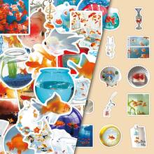 50pcs Korean Healing Dreamy Minimalist Goldfish Doodle INS Style Stationery Tissue Box Envelope Decorative Stickers - Multicolor - View 4