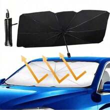 Easypie Selection 1PC Hot-Selling Car Titanium Silver Opening Sunshade In Summer, Car Sunshade, Sunshade, Front Sunshade, Sun Protection And Heat Insulation Sunshade, Foldable Car Sunshade, Protect Your Car From UV Rays, Sunlight And Heat, Suitable For Most Vehicles