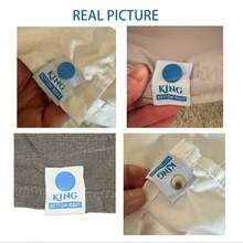 GIURKUU 4pcs Queen/King Size Bed Sheet Labels, Easy To Use, Machine Washable, For Size Identification