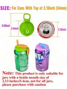 1/3pcs Multi-Color Drink Can Lids With Straws, Silicone Reusable Straws Sealed Lids Fit For Soda, Canned Drinks, Juice, Food Storage, Party And Gifts - View 11