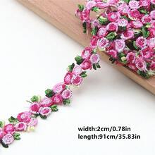 0.91m Floral Lace Trim Ribbon, Yellow & White Daisy Embroidered Polyester Fabric, Suitable For Wedding Decoration, Party Decoration And DIY Crafts | Elegant Design | Decorative Ribbon, Bouquet Ribbon - Multicolor - View 15