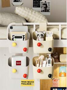 1pc Storage Basket Hanging Basket Dormitory Bedhead Bedside Storage Rack Multi Functional Wall Mounted Bathroom Storage Basket Top Storage Artifact - Multicolor - View 7