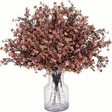 10 piezas de flores artificiales del aliento del bebé, ramo de Gypsophila de plástico de estilo moderno para decoración otoñal, desmontable para arreglos florales DIY, de bajo mantenimiento, adecuado para sala de estar, dormitorio, oficina, boda, mesa, fiesta, decoración del hogar y florero