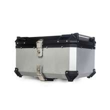 65L Motorrad Kofferraum wasserdicht & staubdicht, Aluminium-Legierung Motorrad Top Case mit Sicherheitsschloss und Liner, Universal, perfekt für Stocking Helme & großes Gepäck - Schwarz Flat - Übersicht 7