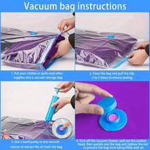 Bộ 10 túi đựng đồ nén chân không, túi trong suốt chất lượng cao đựng đồ dùng du lịch cần thiết, quần áo, chăn ga gối đệm, chăn, túi nén không dùng điện - Nhiều màu - Xem 4