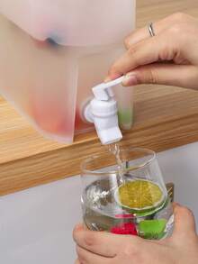 1 pieza Dispensador de jugo para el hogar, dispensador de bebidas para refrigerador, jarra de agua fría de gran capacidad con grifo - Blanco - Ver 6