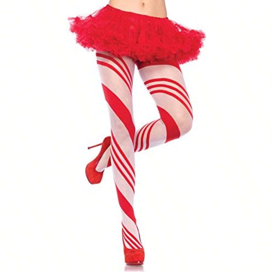 Womens Christmas Holiday Spandex Tights - 藍色雪花 - 查看 1