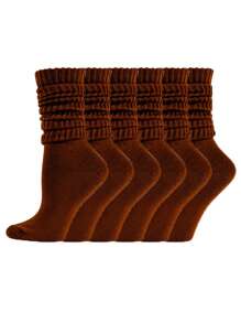 3 pares de calcetines altos de mujer gruesos y cálidos, aptos para todas las estaciones, calcetines tipo botas caídos
