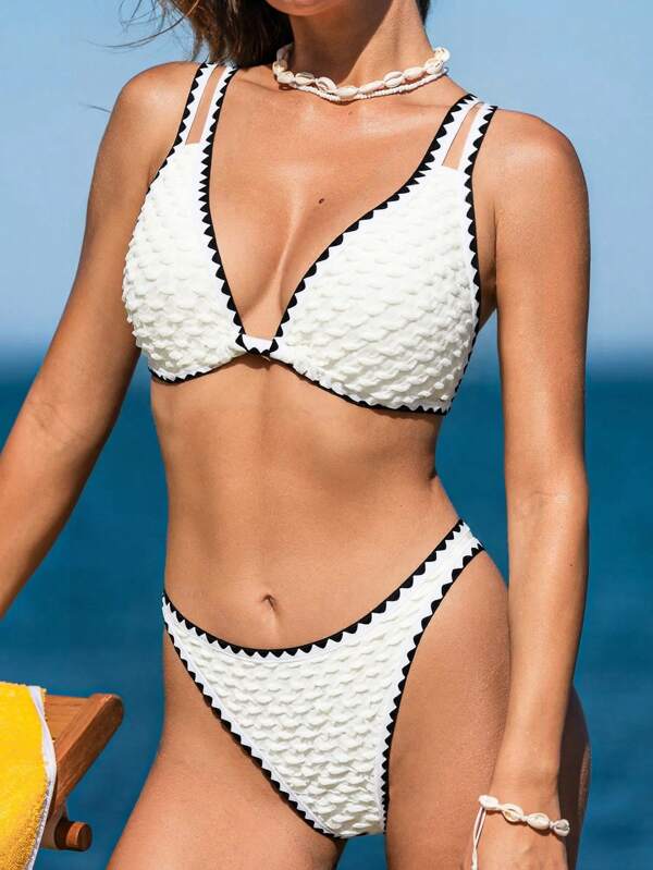 2pcs/Set 2025 New European And American Strappy Colorblock Stripe Sexy Casual Beach Holiday Summer Outfit