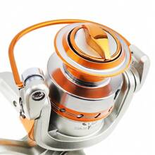 7000系列12个滚珠轴承5.2:1渔线轮，海水和淡水旋转式渔线轮，带金属线杯和手柄