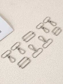 3件套行李带配件套装，包括肩带扣、狗扣、锌合金压扣，适用于DIY手提包 - 銀色 - 查看 10