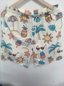 Pantalones cortos de playa informales estampados en 3D con flores hawaianas para hombres de talla grande - Secado rápido, cintura con cordón, perfectos para salidas de verano