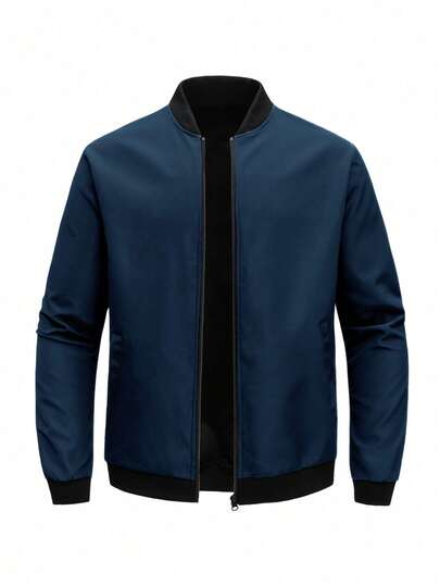 Chaqueta deportiva casual de unicolor para hombre