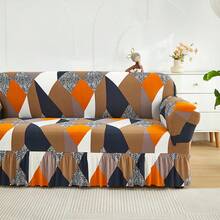 1PC Geometric Skirt Sofa Cover Elastic Living Room Sofa Protective Cover - trái cam - Xem 7