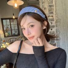 1 件简单百搭的褶皱面料头带，优雅时尚的宽边公主头带发饰，女士高端独特配饰，适合日常服装搭配、购物、旅行、温柔风格、返校季发饰、发带、发箍 - 彩色 - 查看 10