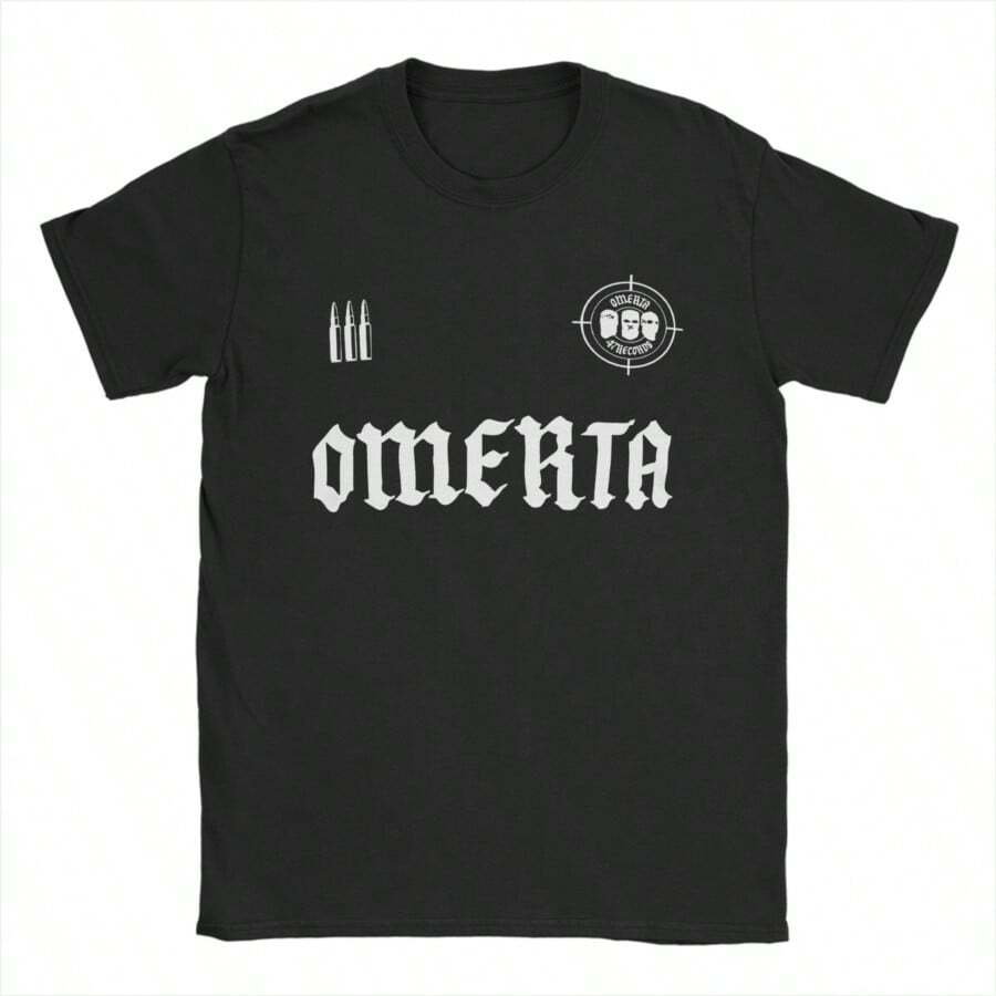 COOL SUMMER OMERTA 47 Men's T-Shirt Women's Cotton Humor T-Shirt Crew Neck Monkey T-Shirt T-Shirt Short Sleeve Top New Arrival - 黑色 - 查看 1
