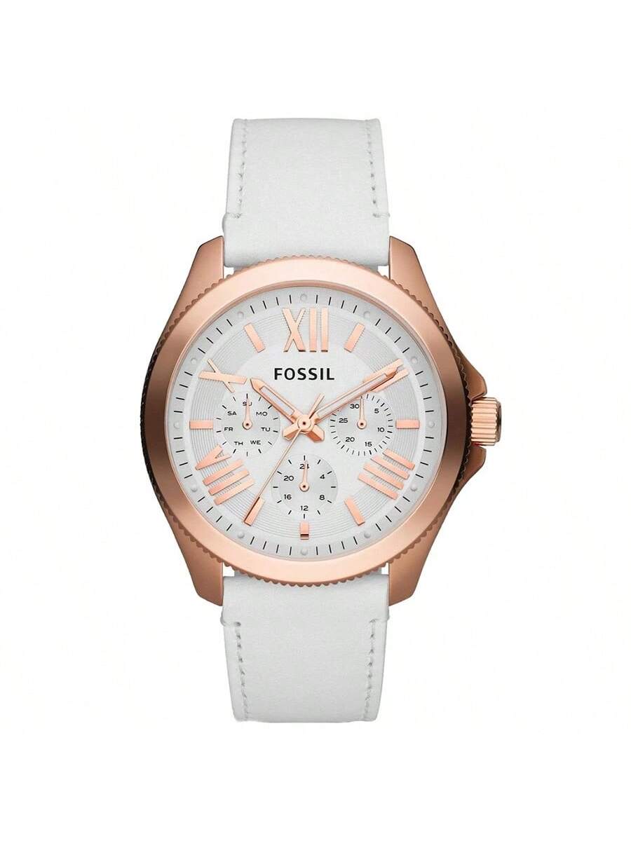 Fossil ساعة نسائية كوارتز علي جلد من فوسيل، ثلاثة...