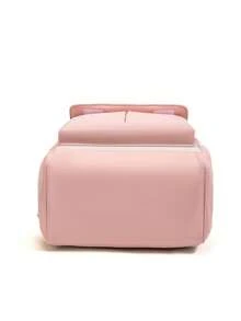 1 件时尚妈咪背包，大容量尿布包，便携式旅行母婴包 - 粉色 - 查看 6