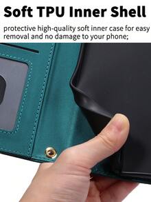 AWQUER 钱包式翻盖手机壳,兼容三星 Galaxy A37、A17、A07、A56、A36、A26、A16、A06、A55、A35、A25、A15、A05、A54、A34、A24、A14、A04、A73、A53、A33、A23、A13、A52、A32、A12、A71、A51、A21、A70、A50、A40、A30、A20、A20E、A10、S、A10E、S26、S25FE、S25 Edge、S24、S23、S22、S21、S20 FE、S10、Note 20 Ultra、10 Plus、17E、17 Air、16E、16、15、14 等型号。 13、12 Mini、11 Pro X - 墨綠色 - 查看 9