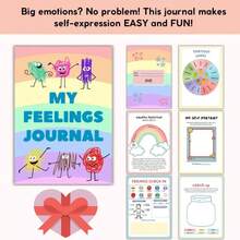 1 دفتر يومياتي العاطفية، خطة إدارة العواطف يمكن الكتابة عليها ويمكن الرسم عليها، يساعد الطلاب على فهم ذواتهم العاطفية الحقيقية، موسم العودة إلى المدرسة