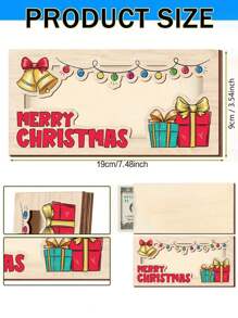 1 pièce/3 pièces Porte-monnaie de Noël, porte-monnaie en bois unique et charmant pour les cadeaux de Noël, ornements de bureau, décorations de fête de Noël, cadeaux surprises idéaux pour l'argent, décoration de festival à la maison