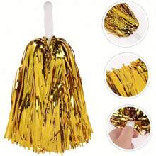 2pcs Lightweight And Portable Cheerleading Team Holding Fluffy Ball Ribbon,Dance Performance Props, Square Dance Games Props, For Football, Basketball, Football And Sports Performances, Team Sports, Dance And Cheer Cheer Props