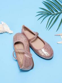 春夏季度假风可爱镂空平底女童鞋 - 粉色 - 查看 3