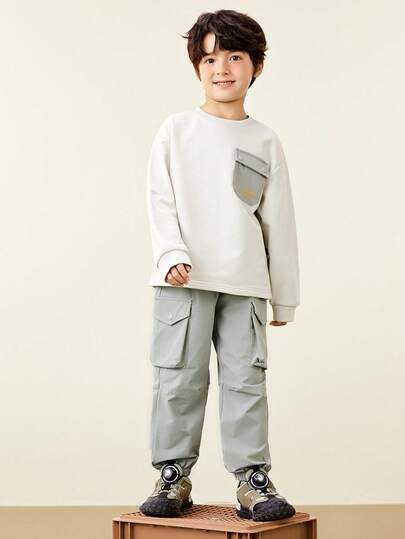 mini bala 男童工装卫衣套装 2025 秋季长袖 + 裤子