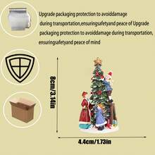 圣诞女孩爬圣诞树装饰，创意家居桌面氛围派对装饰，树脂小雕像