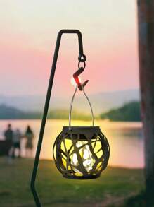 1PC/4PCS/8PCS/12PCS Solar Warm Light Flame Ball Lamp, Sun-Powered, LED, Warm Glow, Flame Effect, Waterproof, Outdoor Decor.
