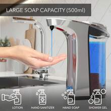 Automatic Soap Dispenser Touchless, No Drip Hand Soap & Dish Soap Dispenser With Adjustable Output, Motion Sensor,8802312 - Màu xám đen - Xem 5