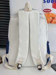 Mochila versátil y sencilla con estampado de letras, mochila escolar de gran capacidad