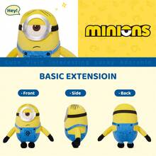 Miniso Despicable Me Minions Stuart Plush Toy Fluffy Soft Stuffed Animal Doll Throw Pillow Perfect For Home Bedroom Decor & Birthday Gifts 23cm/9inch - Yellow Blue - View 3