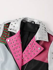 Risissida Women's Lightweight Cropped Patchwork Jacket - Minimalist Casual Style, All-Season Versatile Wear For Spring & Autumn