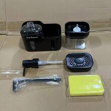 1pc 5-In-1 Kitchen Sink Organizer With 2 Soap Dispensers, Sponge Holder And Dishcloth Rack, Suitable For Hand Soap, Dish Soap, Sponge And Cleaning Tools, Kitchen Sink Accessories - Multicolor - View 10