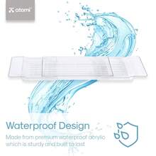 Expandable Waterproof Acrylic Bathtub Tray Adjustable Length Multi-Use Caddy Electronics Food And Drinks Easy Maintenance - Nhiều màu - Xem 5