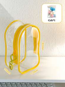 Chic Monster Clear PVC Storage Bag, Dustproof Transparent Protective Display Case For Standing/Sitting Figures, Portable & Waterproof PVC Organizer With Keychain For Dolls Such As Labubu, Cables Add Earbuds, FeatureValentine's/Christmas Gifts (Doll Not Included), For Labubu - Multicolor - View 8